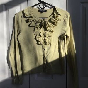 Evan Picone Petite Green Button Up Cardigan